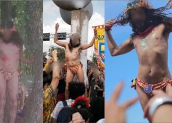 Performance de “Jesus de fio-dental” em bloquinho do RS gera polêmica e denúncia no MPF