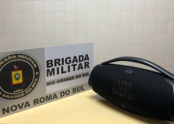 Brigada Militar de Nova Roma do Sul apreende caixa de som por perturbação do sossego