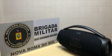 Brigada Militar de Nova Roma do Sul apreende caixa de som por perturbação do sossego