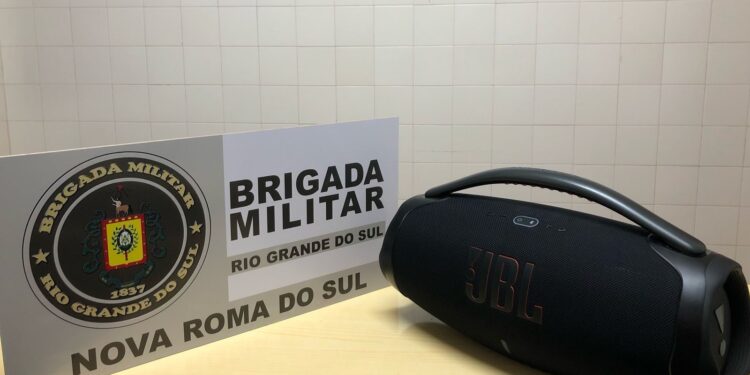 Brigada Militar de Nova Roma do Sul apreende caixa de som por perturbação do sossego