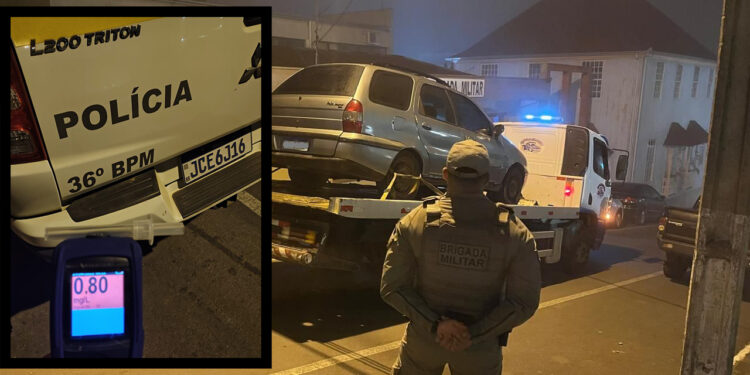 Homem é Preso por Dirigir Embriagado no Centro de Nova Roma do Sul