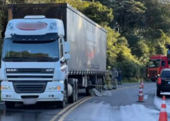 Moto derrapa no gelo e jovem de 18 anos morre atropelada por carreta na ERS-122, em Flores da Cunha