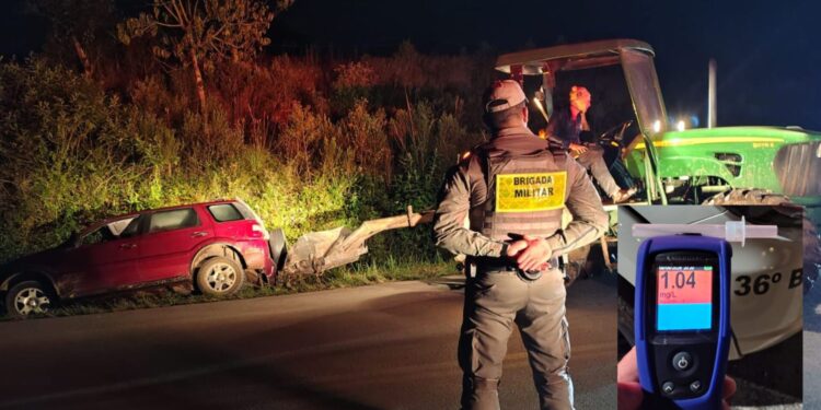 Condutor embriagado é preso após acidente de trânsito no interior de Nova Roma do Sul