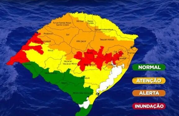 Defesa Civil alerta para chuvas intensas e risco de enchentes no fim de semana no RS