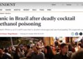 “Caipirinhas canceladas”: imprensa internacional repercute casos de intoxicação por metanol