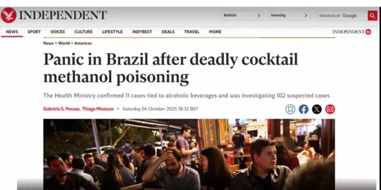 “Caipirinhas canceladas”: imprensa internacional repercute casos de intoxicação por metanol