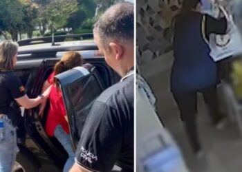 Professora filmada agredindo aluno com pilha de livros no RS é solta e passa a usar tornozeleira eletrônica; criança perdeu dentes