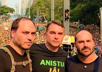 Eduardo e Carlos Bolsonaro atacam Zema para defender Flávio de críticas sobre áudio com Vorcaro