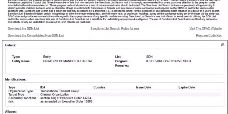 Grupo criminosos brasileiros PCC e Comando Vermelho já estão classificados como organizações terroristas em lista do governo dos Estados Unidos